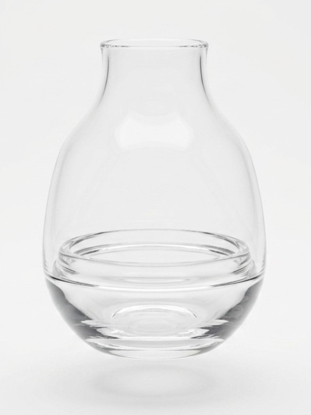 NIB NUDE Glass Eden Candle Holder Clear Minimalist Modern Decor Weighted Base